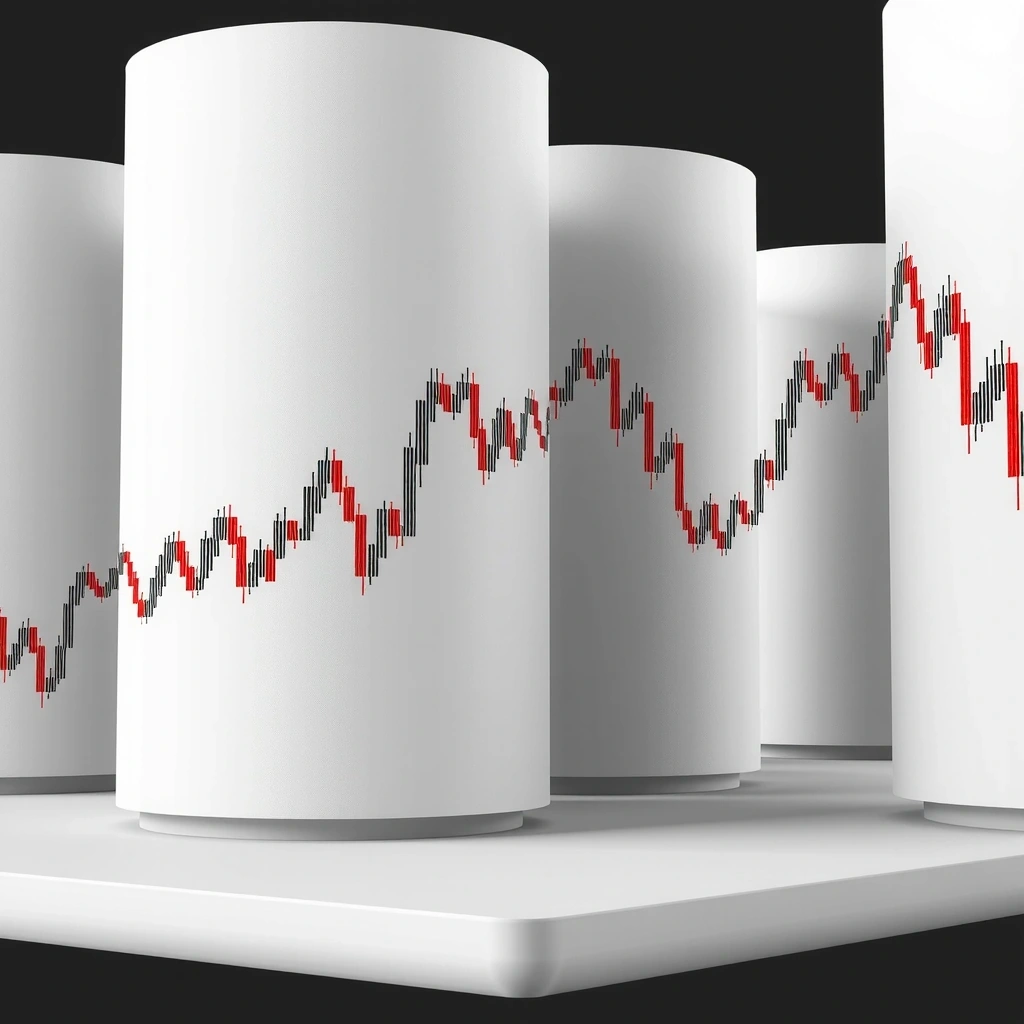 Stylized candlestick chart abstraction